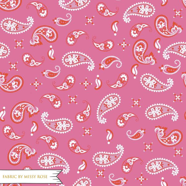 Pink Bandana Print - French Terry Fabric