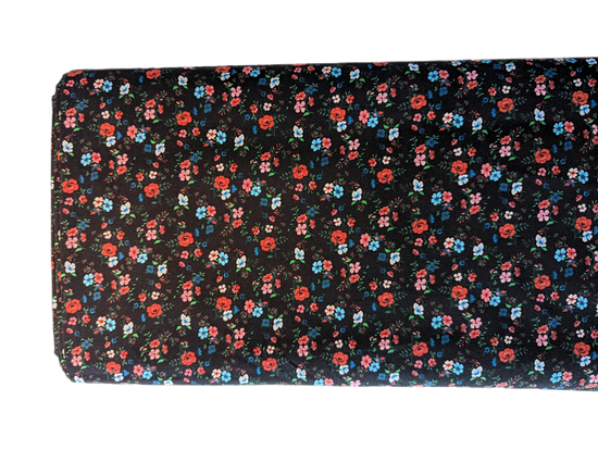 Black Small Floral - By The Bolt - Woven Fabric