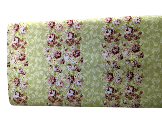Green Vintage Floral - By The Bolt - Woven Fabric