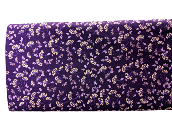 Purple Mini Floral - By The Bolt - Woven Fabric