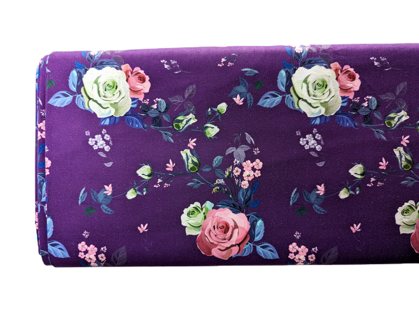Purple Vintage Floral - By The Bolt - Woven Fabric