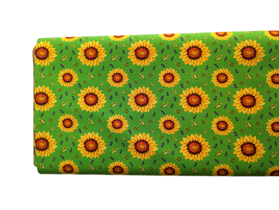 Green Sunflower - By The Bolt - Woven Fabric