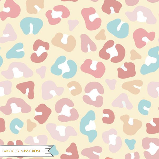 Pastel Leopard Print - French Terry Fabric
