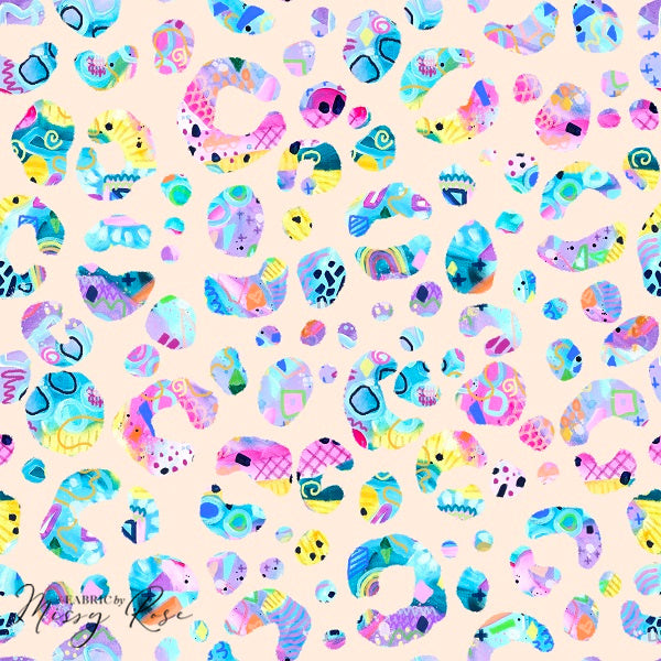 Busy Leopard Cream - Canvas Fabric - Deb McNaughton Fabric
