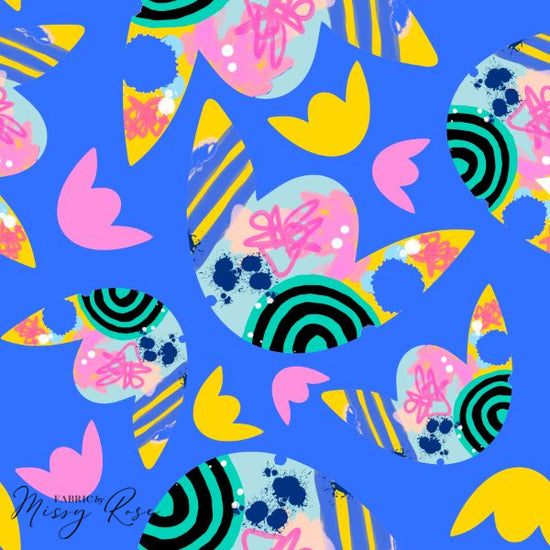 Tulip Fest Blue - Woven Fabric - Deb McNaughton