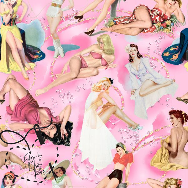 Pink Pin Up - Woven Fabric