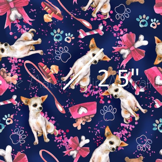 Navy Chihuahua - French Terry Fabric