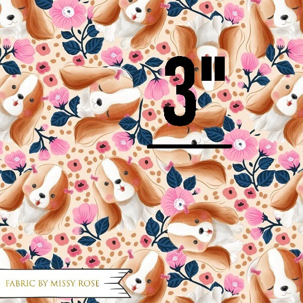 Floral Dog - French Terry Fabric