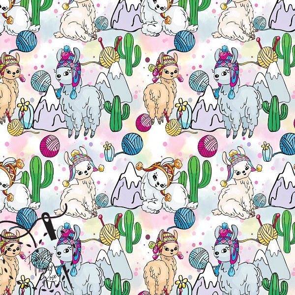 Llama - French Terry Fabric