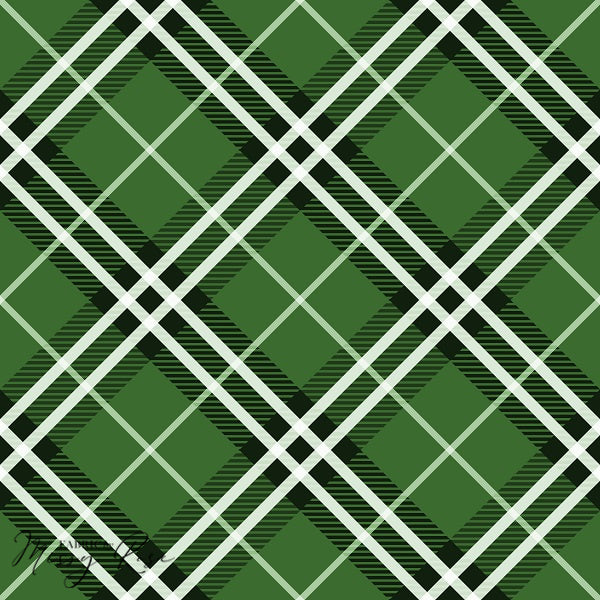 Green Christmas Plaid - Woven Fabric