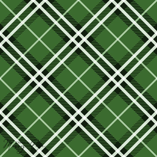 Green Christmas Plaid - Woven Fabric