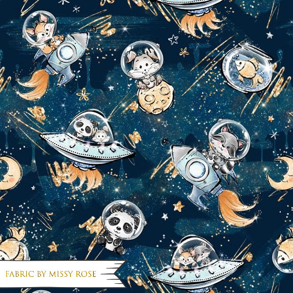 Space Animals  - Canvas Fabric