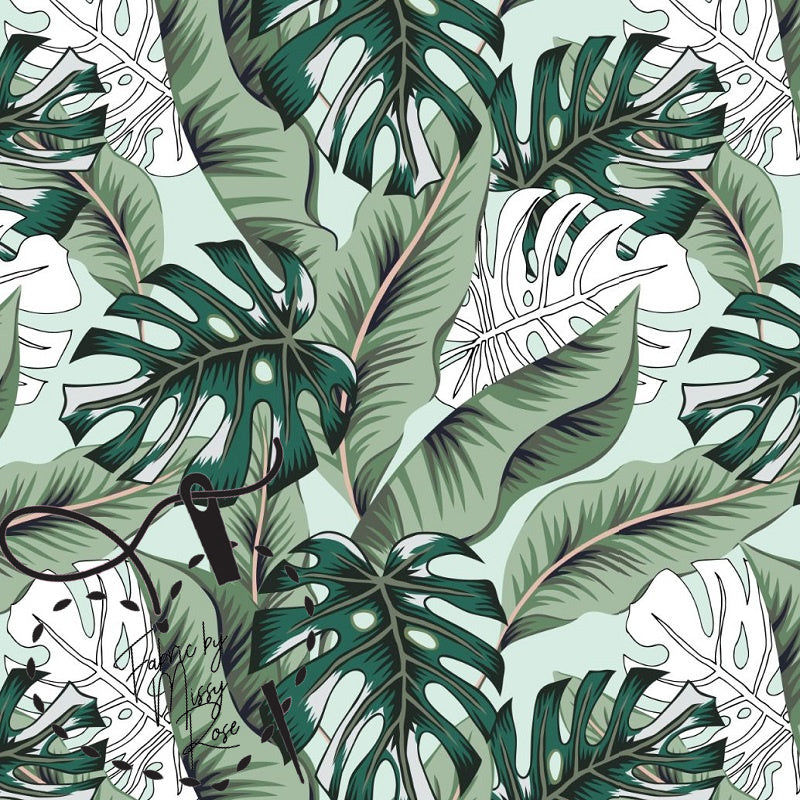 Tropical Leaves -  Knit 220 Fabric