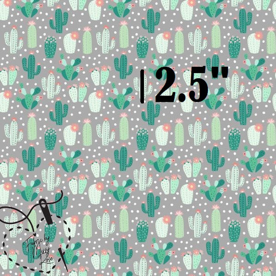 Grey Cactus - French Terry Fabric