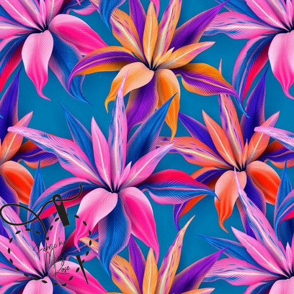 Bright Tropical - French Terry Fabric