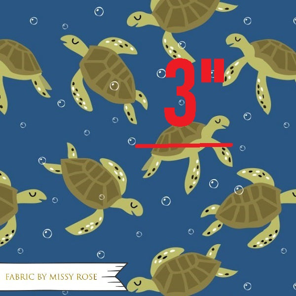 Navy Sea Turtle - Woven Fabric