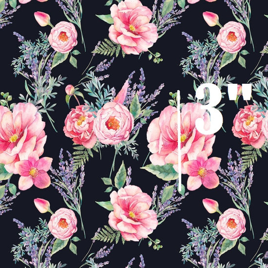 Navy Floral -  Knit 220 Fabric