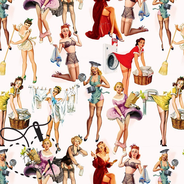 Vintage Pin Up - Woven Fabric