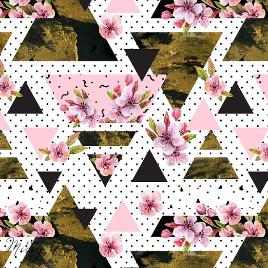 Floral Geometric -  Knit 220 Fabric