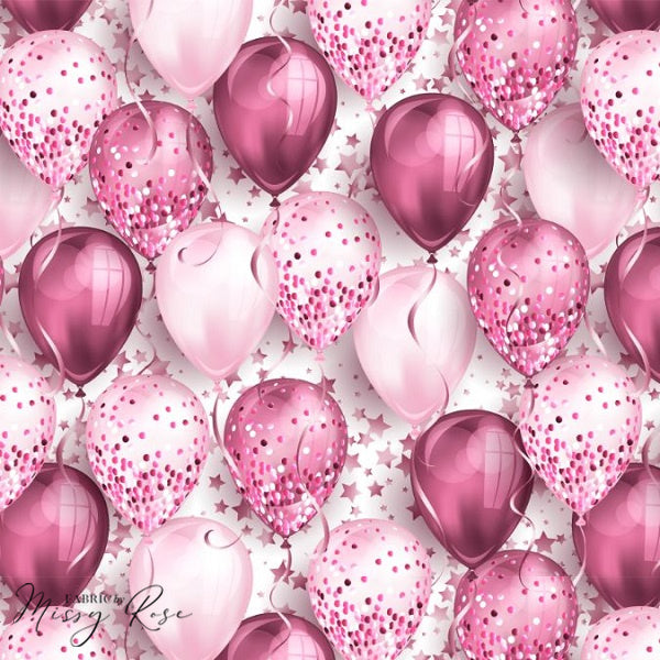 Pink Balloon  - Woven Fabric - Mini