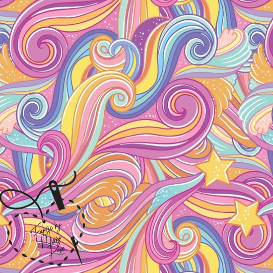 Colourful Swirls - Woven Fabric