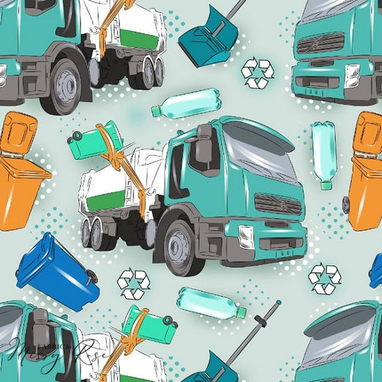 Garbage Truck - Canvas Fabric