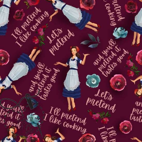 Load image into Gallery viewer, Red Vintage Housewife -  Knit 220 Fabric
