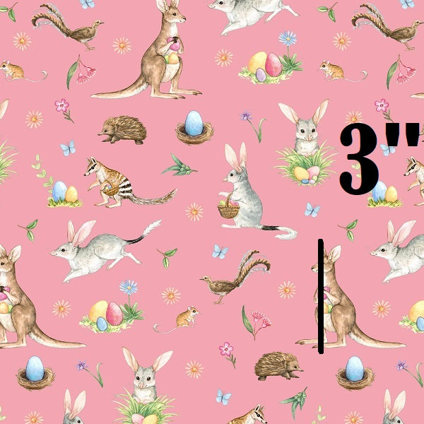 Pink Australian Bilby - French Terry Fabric