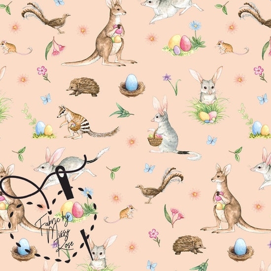 Load image into Gallery viewer, Peach Australian Bilby - French Terry Fabric

