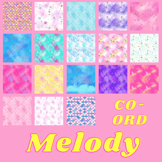 Jelly Roll 20 pieces - Quilting - Melody Mermaid CO-ORD Fabric