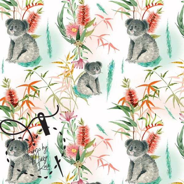 Load image into Gallery viewer, White Koala - French Terry Fabric
