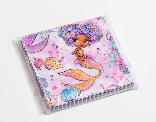 Charm Pack 10" x 10" 40 pieces - Quilting - Melody Mermaid Fabric