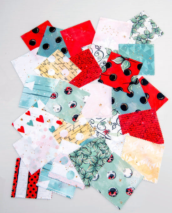Load image into Gallery viewer, Charm Pack 5&amp;quot; x 5&amp;quot; 40 pieces - Quilting - Bitsy Bug CO-ORD Fabric

