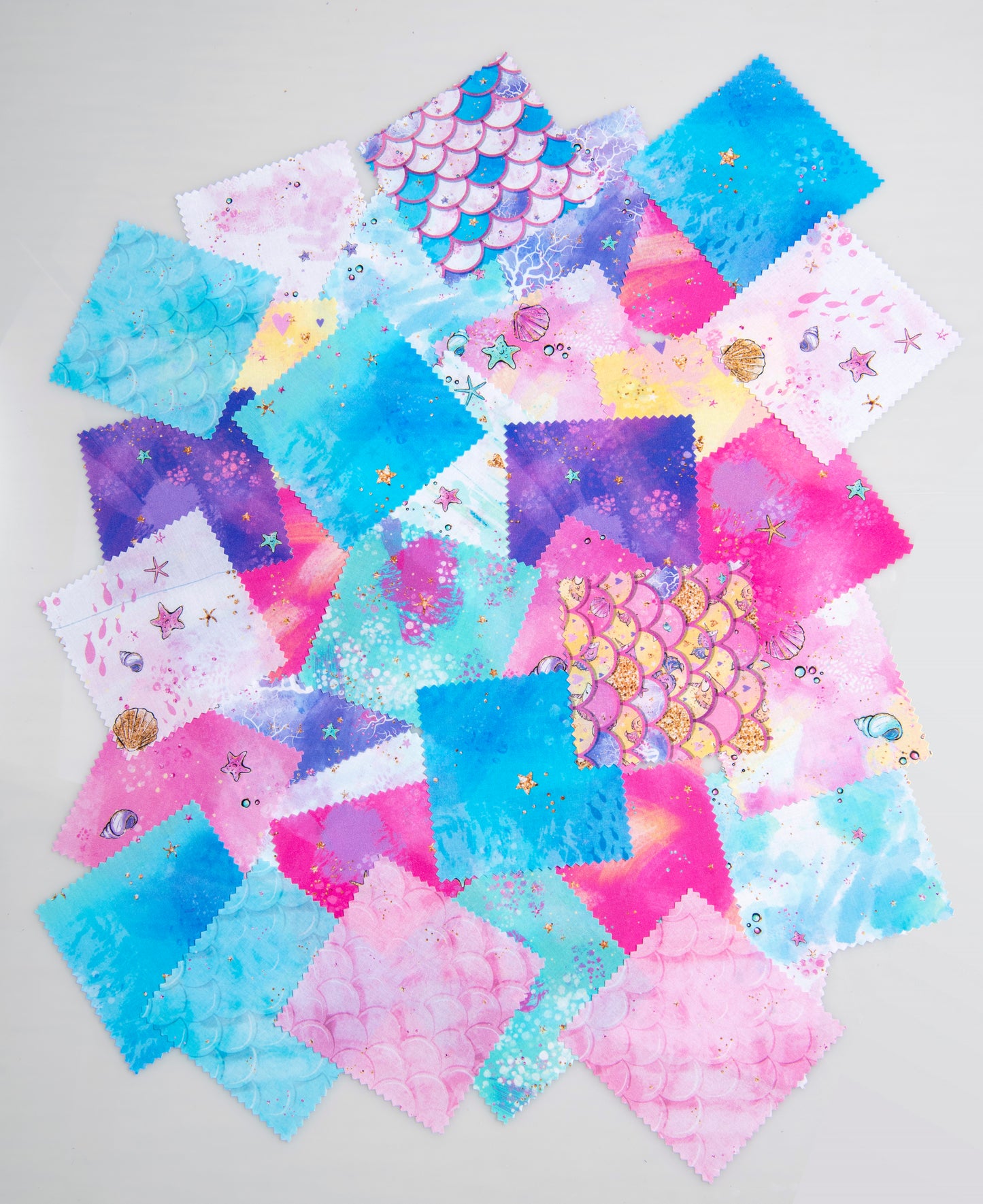 Charm Pack 10" x 10" 40 pieces - Quilting - Melody Mermaid CO-ORD Fabric