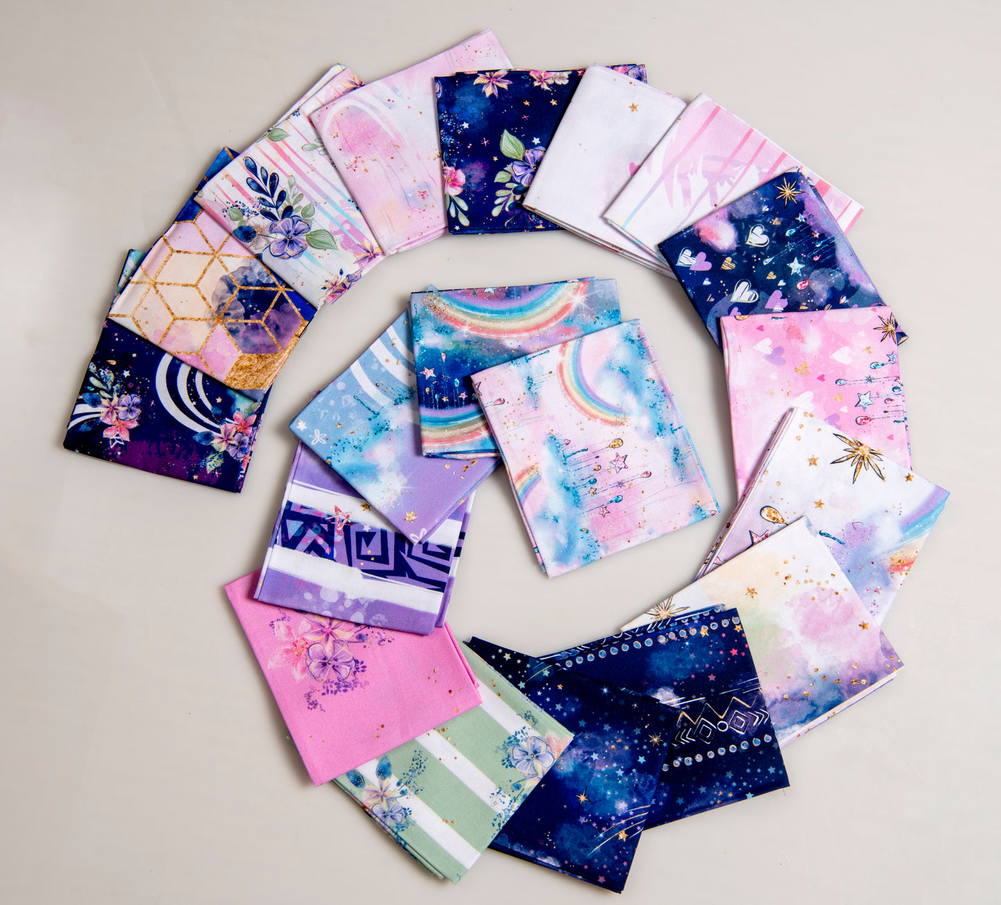 Fat quarter bundle 20 pieces - Quilting - Lilla Unicorn CO-ORD Fabric