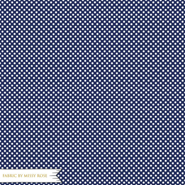Navy Polka Dots - Woven Fabric