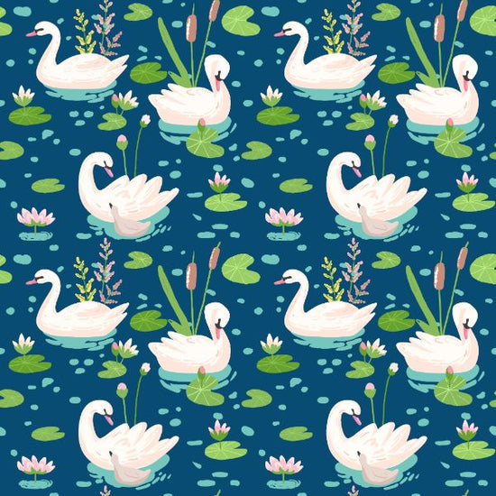 Navy Swan -  Knit 220 Fabric