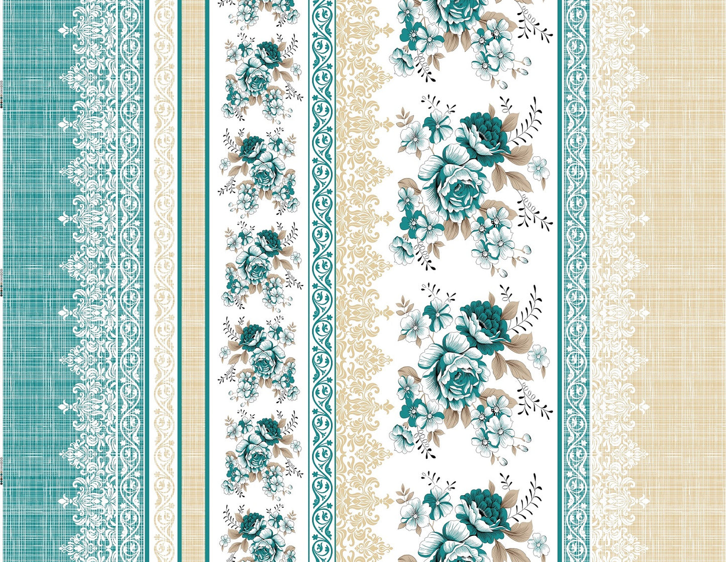 Load image into Gallery viewer, Floral Border - Sports Performance Fabric
