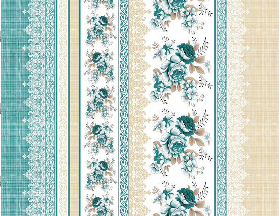 Floral Border - Woven Fabric