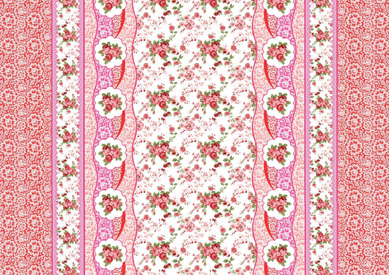 Floral Double Border - Knit 220 Fabric