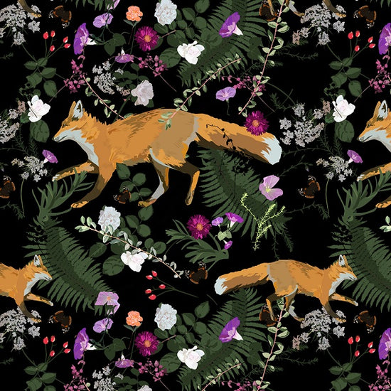 Black Fox - Canvas Fabric