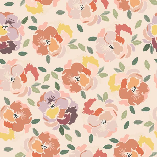 Muted Floral  - Canvas Fabric