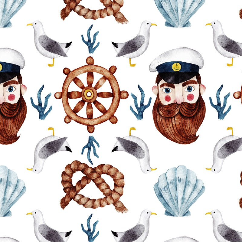 Load image into Gallery viewer, Sea Captain - Double Brushed Polyester Fabric
